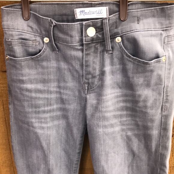 Madewell Gray Skinny Zipped Ankle Mid Rise Jeans Women’s Size 24 - Picture 3 of 8